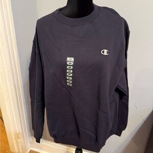 Champion Navy Blue Crewneck Sweatshirt with White Logo